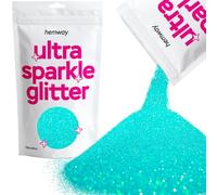 Hemway Ultra Sparkle Glitter - Fluorescent Blue | Microfine Metallic Flakes for Resin & Epoxy Crafts | Supplies for Tumblers, Festival, Hair, Face, Body, Eye & Nail Art Decoration | 100 g