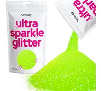 Hemway Ultra Sparkle Glitter Fluorescent Green 100g Microfine | Glitter for Arts & Craft, Makeup, Nail Art, Crafting, Card Making, Sparkle Decoration