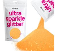 Hemway Ultra Sparkle Glitter - Fluorescent Orange | 100g Microfine Metallic Flakes for Resin & Epoxy Crafts | Supplies for Tumblers, Festival, Hair, Face, Body, Eye & Nail Art Decoration