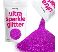 Hemway Ultra Sparkle Glitter - Fuchsia Pink | 100g Microfine Metallic Flakes for Resin & Epoxy Crafts | Supplies for Tumblers, Festival, Hair, Face, Body, Eye & Nail Art Decoration
