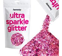 Hemway Ultra Sparkle Glitter - Fuchsia Pink Rose Gold Mix | 100g Mixed Metallic Flakes for Resin & Epoxy Crafts | Supplies for Tumblers, Festival, Hair, Face, Body, Eye & Nail Art Decoration