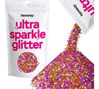 Hemway Ultra Sparkle Glitter Gold Purple Holographic Mix 100g Mixed | Glitter for Arts & Craft, Makeup, Nail Art, Crafting, Card Making, Sparkle Decoration