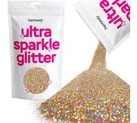 Hemway Ultra Sparkle Glitter Gold/Silver Holographic 100g | Glitter for Arts & Craft, Makeup, Nail Art, Crafting, Card Making, Sparkle Decoration