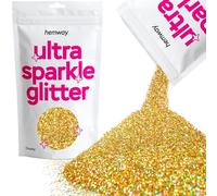 Hemway Ultra Sparkle Glitter - Gold Silver Holographic | Chunky Metallic Flakes for Resin & Epoxy Crafts | Supplies for Tumblers, Festival, Hair, Face, Body, Eye & Nail Art Decoration | 100 g