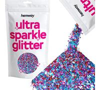 Hemway Ultra Sparkle Glitter - Harlequin Mix with Rose Gold | 100g Mixed Metallic Flakes for Resin & Epoxy Crafts | Supplies for Tumblers, Festival, Hair, Face, Body, Eye & Nail Art Decoration