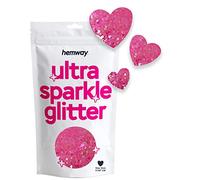 Hemway Ultra Sparkle Glitter - Heart | 50g Baby Pink Iridescent Metallic Flake Sequins for Resin & Epoxy Crafts | Craft Supplies for Tumblers, Festival, Hair, Face, Body, Eye & Nail Art Decoration