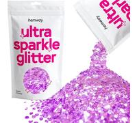 Hemway Ultra Sparkle Glitter Lavender Purple 100g Super Chunky | Glitter for Arts & Craft, Makeup, Nail Art, Crafting, Card Making, Sparkle Decoration
