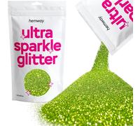 Hemway Ultra Sparkle Glitter Lime Green 100g | Glitter for Arts & Craft, Makeup, Nail Art, Crafting, Card Making, Sparkle Decoration
