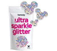 Hemway Ultra Sparkle Glitter - Mickey Mouse | 50g Silver Holographic Metallic Flake Sequins for Resin & Epoxy Crafts | Supplies for Halloween Craft and Decorations, Autumn Decor, Masks, Nails, Art