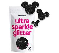 Hemway Ultra Sparkle Glitter Mickey Mouse Shape, 50g, Black | Shaped Glitter for Arts & Crafts, Nail Art, Crafting, Card Making, Sparkle Decoration