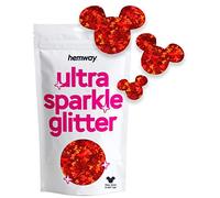 Hemway Ultra Sparkle Glitter Mickey Mouse Shape, 50g, Red Holographic | Shaped Glitter for Arts & Crafts, Nail Art, Crafting, Card Making, Sparkle Decoration