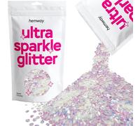 Hemway Ultra Sparkle Glitter Mother of Pearl Iridescent 100g Super Chunky | Glitter for Arts & Craft, Makeup, Nail Art, Crafting, Card Making, Sparkle Decoration