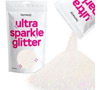 Hemway Ultra Sparkle Glitter - Mother of Pearl Iridescent | Metallic Flakes for Resin & Epoxy Crafts | Supplies for Tumblers, Festival, Hair, Face, Body, Eye & Nail Art Decoration | 100 g