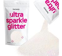 Hemway Ultra Sparkle Glitter - Mother of Pearl Iridescent | Microfine Metallic Flakes for Resin & Epoxy Crafts | Supplies for Tumblers, Festival, Hair, Face, Body, Eye & Nail Art Decoration | 100 g