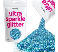 Hemway Ultra Sparkle Glitter Ocean Blue Holographic 100g Chunky | Glitter for Arts & Craft, Makeup, Nail Art, Crafting, Card Making, Sparkle Decoration