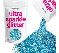 Hemway Ultra Sparkle Glitter Ocean Blue Holographic 100g Extra Chunky | Glitter for Arts & Craft, Makeup, Nail Art, Crafting, Card Making, Sparkle Decoration