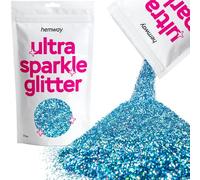 Hemway Ultra Sparkle Glitter Ocean Blue Holographic 100g Fine | Glitter for Arts & Craft, Makeup, Nail Art, Crafting, Card Making, Sparkle Decoration