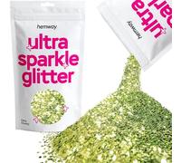Hemway Ultra Sparkle Glitter - Olive Green | 100g Extra Chunky Metallic Flakes for Resin & Epoxy Crafts | Supplies for Tumblers, Festival, Hair, Face, Body, Eye & Nail Art Decoration