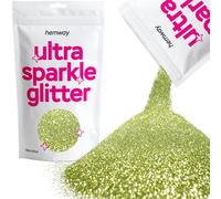 Hemway Ultra Sparkle Glitter Olive Green 100g Microfine | Glitter for Arts & Craft, Makeup, Nail Art, Crafting, Card Making, Sparkle Decoration
