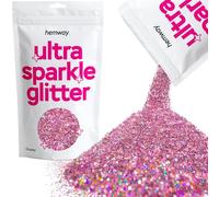 Hemway Ultra Sparkle Glitter Pink Holographic 100g Chunky | Glitter for Arts & Craft, Makeup, Nail Art, Crafting, Card Making, Sparkle Decoration