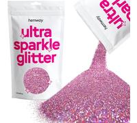 Hemway Ultra Sparkle Glitter Pink Holographic 100g Ultrafine | Glitter for Arts & Craft, Makeup, Nail Art, Crafting, Card Making, Sparkle Decoration