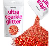 Hemway Ultra Sparkle Glitter Red Holographic 100g Extra Chunky | Glitter for Arts & Craft, Makeup, Nail Art, Crafting, Card Making, Sparkle Decoration