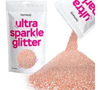 Hemway Ultra Sparkle Glitter Rose Gold 100g Microfine | Glitter for Arts & Craft, Makeup, Nail Art, Crafting, Card Making, Sparkle Decoration
