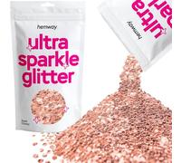 Hemway Ultra Sparkle Glitter - Rose Gold | 100g Super Chunky Metallic Flakes for Resin & Epoxy Crafts | Supplies for Tumblers, Festival, Hair, Face, Body, Eye & Nail Art Decoration