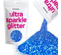 Hemway Ultra Sparkle Glitter - Sapphire Blue | Chunky Metallic Flakes for Resin & Epoxy Crafts | Supplies for Tumblers, Festival, Hair, Face, Body, Eye & Nail Art Decoration | 100 g