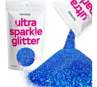 Hemway Ultra Sparkle Glitter - Sapphire Blue Holographic | 100g Microfine Metallic Flakes for Resin & Epoxy Crafts | Supplies for Tumblers, Festival, Hair, Face, Body, Eye & Nail Art Decoration