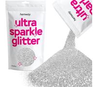 Hemway Ultra Sparkle Glitter Silver 100g | Glitter for Arts & Craft, Makeup, Nail Art, Crafting, Card Making, Sparkle Decoration
