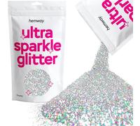 Hemway Ultra Sparkle Glitter Silver Holographic 100g Chunky | Glitter for Arts & Craft, Makeup, Nail Art, Crafting, Card Making, Sparkle Decoration