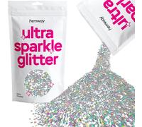 Hemway Ultra Sparkle Glitter Silver Holographic 100g Extra Chunky | Glitter for Arts & Craft, Makeup, Nail Art, Crafting, Card Making, Sparkle Decoration