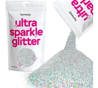 Hemway Ultra Sparkle Glitter Silver Holographic 100g Microfine | Glitter for Arts & Craft, Makeup, Nail Art, Crafting, Card Making, Sparkle Decoration