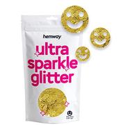 Hemway Ultra Sparkle Glitter - Smiley Face | 50g Gold Metallic Flake Sequins for Resin & Epoxy Crafts | Craft Supplies for Tumblers, Festival, Hair, Face, Body, Eye & Nail Art Decoration