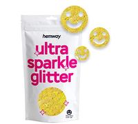 Hemway Ultra Sparkle Glitter - Smiley Face | 50g Yellow Metallic Flake Sequins for Resin & Epoxy Crafts | Craft Supplies for Tumblers, Festival, Hair, Face, Body, Eye & Nail Art Decoration