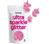 Hemway Ultra Sparkle Glitter - Unicorn | 50g Baby Pink Iridescent Metallic Flake Sequins for Resin & Epoxy Crafts | Craft Supplies for Tumblers, Festival, Face, Body, Eye & Nail Art Decoration