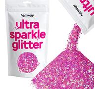 Hemway Ultra Sparkle Glitter - Unicorn Dark Pink Mix | 100g Mixed Metallic Flakes for Resin & Epoxy Crafts | Supplies for Tumblers, Festival, Hair, Face, Body, Eye & Nail Art Decoration