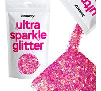 Hemway Ultra Sparkle Glitter - Unicorn Light Pink Mix | 100g Mixed Metallic Flakes for Resin & Epoxy Crafts | Supplies for Tumblers, Festival, Hair, Face, Body, Eye & Nail Art Decoration