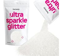 Hemway Ultra Sparkle Glitter White Iridescent 100g Microfine | Glitter for Arts & Craft, Makeup, Nail Art, Crafting, Card Making, Sparkle Decoration