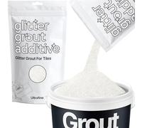 Hemway White Iridescent Glitter Grout Additive Ultrafine 100g Metallic Flakes for Adding Sparkle to Kitchen & Bathroom Tiles | Enhance Your Indoor Grouting Projects with a Durable Sparkly Effect