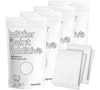 Hemway White Iridescent Glitter Paint Additive 400g with 4X Buffing Pads for Adding Sparkle to Paints & Varnish | Paint Walls Sparkly Add to Emulsion, Acrylic or Lacquer Indoor