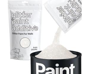Hemway White Iridescent Glitter Paint Additive Extra Chunky 100g for Adding Sparkle to Paints & Varnish | Paint Walls Sparkly Add to Emulsion, Acrylic or Lacquer Indoor