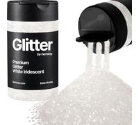 Hemway White Iridescent Glitter Shaker, 130g Extra Chunky Glitter, Crafts 1/24" Metallic Flake White Sequins, Resin & Epoxy Crafts, Decorating, Halloween, Christmas, Nail, Face, Art