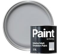 Hemway Winter Grey Paint 2.5 L, Indoor Matt Finish, One Coat, Wall Paint, Acrylic & Water-Based Emulsion, Quick Dry & High Coverage for the Kitchen, Bathroom & Bedroom Walls & Ceiling