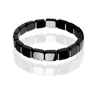 Hemys Hematite Bracelet Men, Natural Stone Adjustable Elastic Bracelet, Black, 20cm Length, Inspired by Roman Generals & Viking Warriors (2)