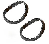 Hemys Hematite Bracelet, Mens hemys Hematite Bracelet Men Channeling Primal Energy And Enhancing Vitality, Enhance Mental Clarity & Focus (2 PCS)