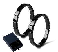 Hemys Hematite Bracelet, Natural Hematite Bracelets for Strength Vitality, Hemys Men's Hematites Bracelets, Restore Confidence & Your Edge, Gift for Dad, Husband, Boyfriend (2 Pcs)