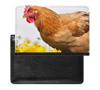 Hen And Flower Passport Cover Protector Rfid Blocking Passport Holder Id Card Holder Secure Travel Wallet Organizer for Passport Tickets Credit Cards, style, One Size