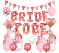 Hen Bachelorette Party Decorations Rose Gold Bride To Be Bridal Shower Balloons 16in 18in Heart Balloon 12in Pink White Rose Gold Transparent Balloons Gold Bunting Ribbon Glue Point Bachelorette Party